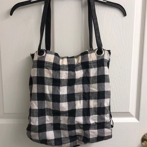 Black and White Checkered Tote Bag